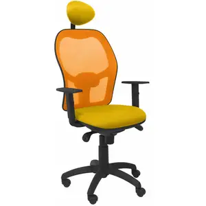 Chaise Jorquera orange mesh bali jaune siège avec appui-tête fixe pas cher