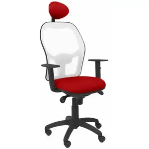 Chaise Jorquera Blanc Maille Bali Rouge Siège Avec Appui-Tête Fixe pas cher
