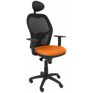 Comparateur de prix : piqueras-y-crespo Chaise Jorquera siège en maille noire bali orange avec appui-tête fixe