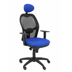 Comparateur de prix : Chaise Jorquera Siège En Filet Noir Bali Bleu Avec Appui-Tête Fixe