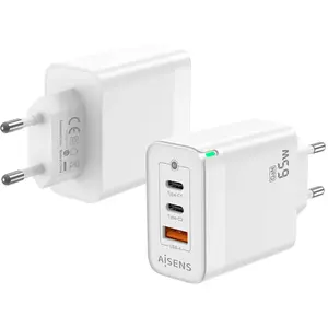 Comparateur de prix : Aisens ASCH-65W3P007-W Chargeur mural GaN 2x USB Type-C/ 1x USB 65W Blanc