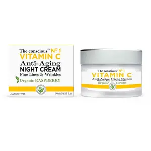 The Conscious Vitamin C anti-aging night cream organic raspberry 50 ml pas cher