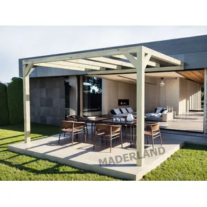 Comparateur de prix : Maderland Pergola en bois adossée - modèle BURGOS - 600 x 400 cm
