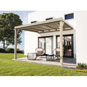 Comparateur de prix : Pergola en bois adossée   modèle REIMS   500 x 300 cm