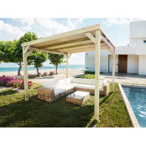 Comparateur de prix : Pergola en bois autoportante   modèle DIJON   400 x 400 cm