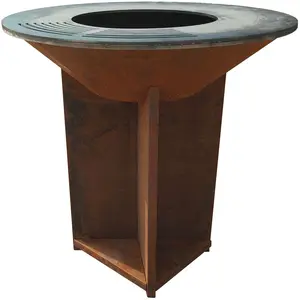 Comparateur de prix : Barbecue brasero avec plaque d'acier de 100 cm PURLINE EFP56CO Brun