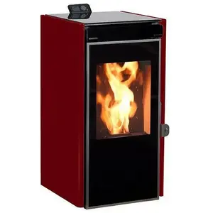 Poêle à granulés de bois 7.5kw bordeaux/noir Ecoforest 20911 pas cher