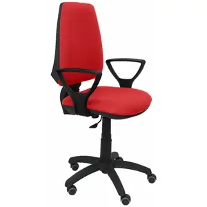 Piqueras y Crespo Elche CP Bali Chaise de Bureau Bras Fixes Roues Parquet Rouge pas cher
