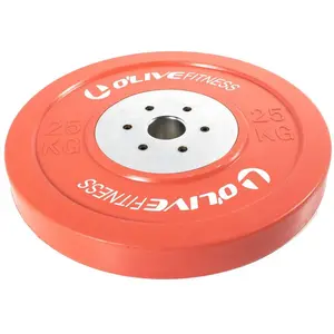 Olive Disque olympique de compétition O'LIVE Bumper 25 kg rouge pas cher