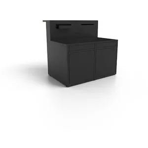 Comparateur de prix : Meuble Support Cuisine noir avec bar Forge Adour