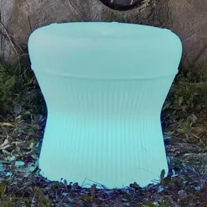 Newgarden Corfu Tabouret solaire à LED, 37 cm, batterie, télécommande