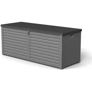 Coffre de jardin en résine Gardiun Lift 390 L avec amortisseurs - Gris