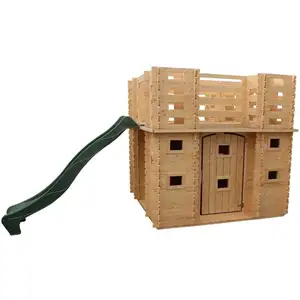 Outdoor Toys - Maisonnette en Bois pour Enfants Lucca 423x194x193 cm avec Terrasse et Toboggan pas cher