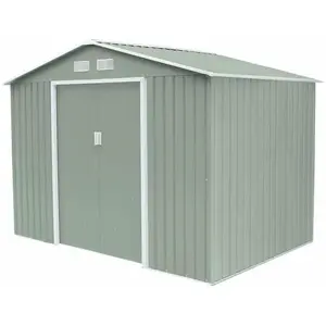 Abri de Jardin Métal Gardiun Leeds - Vert Clair - 5,30 m² - Porte Coul... pas cher