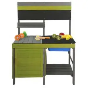 Cuisine Outdoor Toys Bella 33x78x120 cm en Bois pour Enfants pas cher