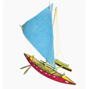 Comparateur de prix : Artymon Maquette bateau en bois : Canoë Hawaïen avec voile Nalu
