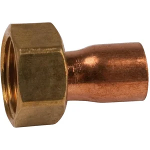 ANQUIER Douille cuivre réduite avec écrou à souder - F 1/2' - Ø 14 mm - Hecapo