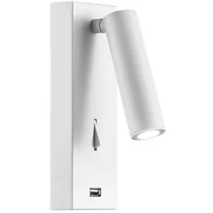 La lampe de mur de LED Beneito Faure AINSI, 4 W, 2700K, Blanc avec USB...Vendu paramazon