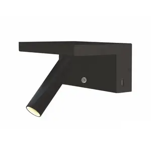 Comparateur de prix : BENEITO FAURE Applique de lit LED 5W avec 2 prises USB et lumière tactile Noir