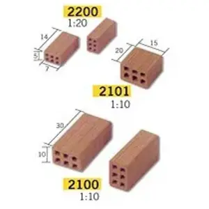 Comparateur de prix : Aedes 25 demi-briques 20x15x10mm : 1/10 - Accessoires maquettes céramique