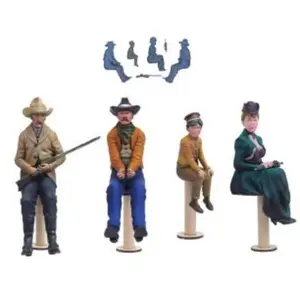 Comparateur de prix : Set de 4 figurines en résine pour la diligence Stagecoach -  1/12