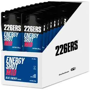 Gel énergétique 226ERS Energy Shot Mi-Caféine saveur blue energy 60 ml (24 sticks)Vendu parbikeinn