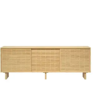 Naan Furniture Buffet 3 portes en bois de pin massif naturel 180 x 65 x 35 cm PEDRERA