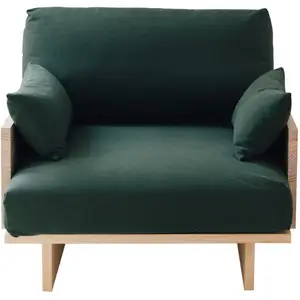 Naan Furniture Fauteuil vert en pin naturel 94,5 cm Non verni