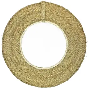 NATYAL Miroir rond en fibres naturelles 35 cm pas cher