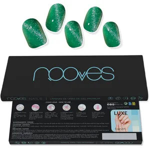 Comparateur de prix : Nooves Jade Glass Premium Glam Feuilles À Ongles Gel #oeil de chat vert