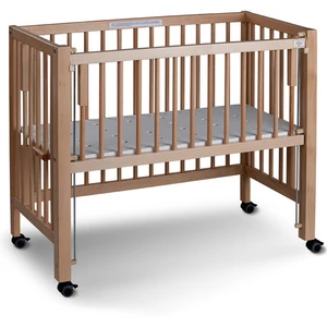 Comparateur de prix : Tissi Lit bébé à barreaux cododo en hêtre massif naturel 40x90 cm 100019