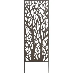 Comparateur de prix : NORTENE Panneau métal avec motifs décoratifs/Arbres - 0,60 x 1,50 m - Brun vieilli