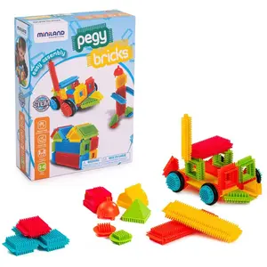 Miniland - 8294042 - jeu de construction - pegy bricks - 40 pièces pas cher
