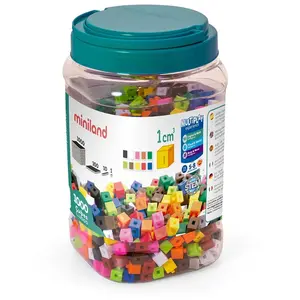 Comparateur de prix : Miniland Miniland95211 Cubes en Pot Multicolore 1 cm