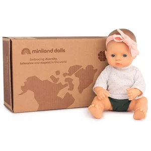 Miniland Coffret Cadeau Dolls : poupée bébé caucasien de 32 cm + Ensemble Forest, Multicolore, 31216Vendu paramazon