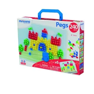 Miniland Mosaïque Pegs avec Tableau + 6 Feuilles + 230 Clous pas cher