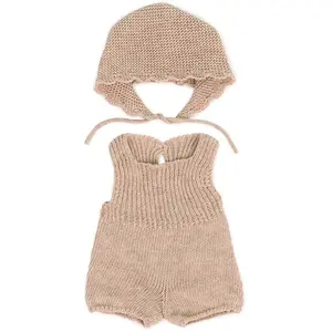 Comparateur de prix : Miniland Ensemble De Vêtements Tricotés : Barboteuse Et Bonnet 38 Cm