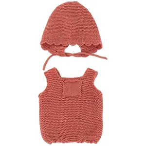 Comparateur de prix : Miniland Ensemble De Vêtements Tricotés : Barboteuse Et Capuche 32 Cm