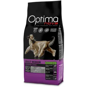 12kg Medium Adult, poulet, riz Optimanova pour chien pas cher