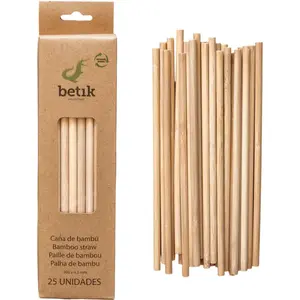 Paille réutilisable Bambou 20cm Ø6mm - Lot de 25 pas cher