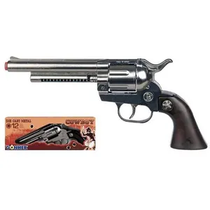 Gonher- Pistolet à pétards, Revolver 12 tirs, 121/0, Argent, 0 pas cher