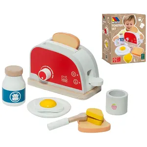 Grille-pain jouet en bois - Molto - Toaster set - Accessoires inclus - Écologique pas cher