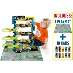 Garage pour enfants Molto 4 étages + 10 voitures + Tapis de Jeu - MOLT...Vendu parcdiscount