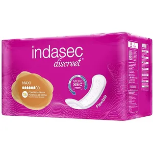 INDASEC DISCREET Compresse Incontinence Maxi - 15 Unités Protection Ultra-Absorbante TU pas cher