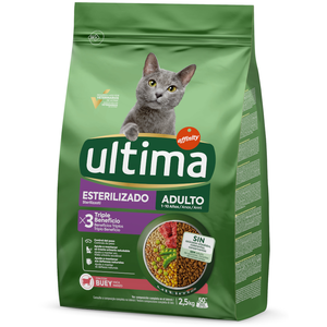 Ultima Stérilisé, boeuf pour chat - 2,5 kg pas cher