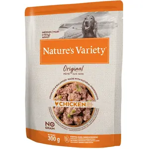 Comparateur de prix : 8x300g Nature's Variety Original Paté No Grain Medium/Maxi Adult poule...