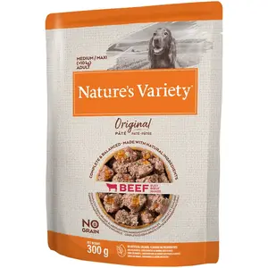 Comparateur de prix : 8x300g Nature's Variety Original Paté No Grain Medium/Maxi Adult b uf ...