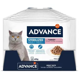 Advance Sterilized dinde pour chat - 52 x 85 g pas cher