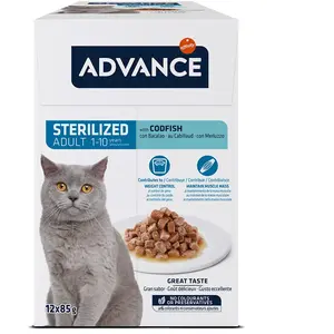 Advance Sterilized cabillaud pour chat - 52 x 85 g