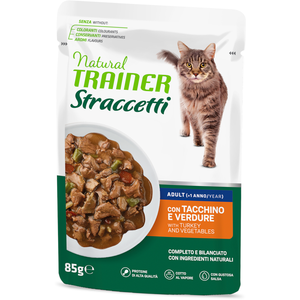 22 x 85 g Lamelles en sauce à la dinde de Natural Trainer, nourriture humide pour chats pas cher